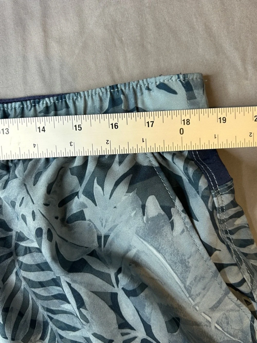 Speedo Navy and‎ Light Blue Tropical Print Swim Shorts with 2 in 1 Liner